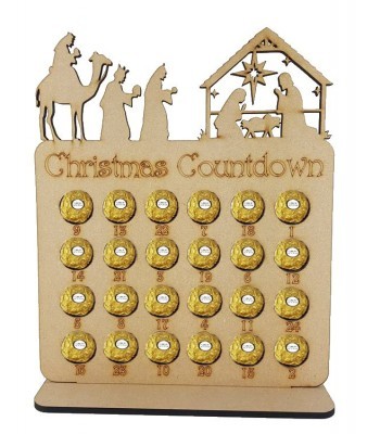 6mm Nativity Scene Plaque Ferrero Rocher Holder Advent Calendar